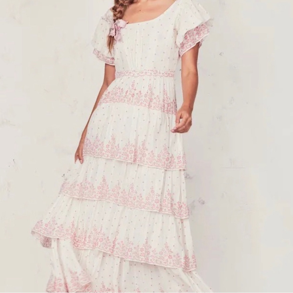 Loveshackfancy Martine Dress in pink